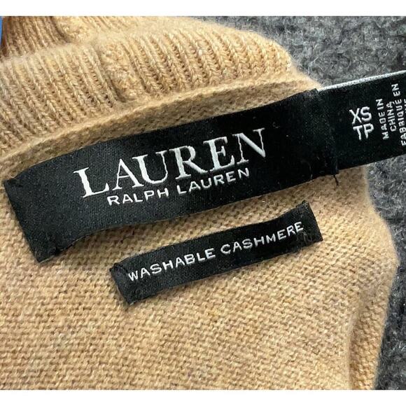 Ralph Lauren Women’s 100% Cashmere Open Belted Cardigan Sweater XS Tan Washable - Picture 5 of 5